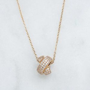 Gold Plate "X" Slider on Chain - Lot #023